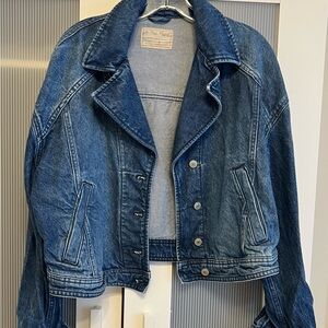 Free People Dark Blue Jean Jacket